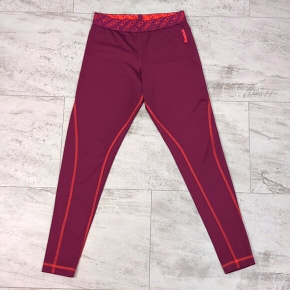 3/$20 Reebok Athletic Leggings Compression Workout Logo Contoured Gym Sporty - Picture 11 of 11